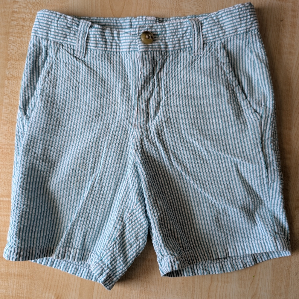 Janie And Jack, Striped Seersucker Short, Size 6, Mint Striped